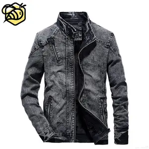 2022 Großhandel New Casual Herren Jean Jacke Slim Zip Up Mantel Herren bekleidung Blue Cotton Denim Jacke Herren