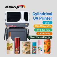 Imprimante UV cylindrique haute vitesse Kingjet Epson I3200, imprimante UV à 360 degrés, machine d'impression numérique rotative pour bouteilles, gobelets