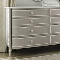 Commode à 8 tiroirs en bois massif artisanal de style Caracole, art déco moderne, coffre de rangement de luxe pour chambre à coucher avec accent en acier inoxydable incrusté