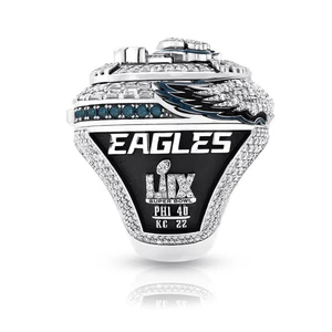 Personaliza tu equipación de los Philadelphia Eagles 2024-2025 de Barkley # 26 & Hurts # Anillo de Campeonato Nacional de Fútbol Americano para 1 Jugador con Ala Abierta - Product Image 3