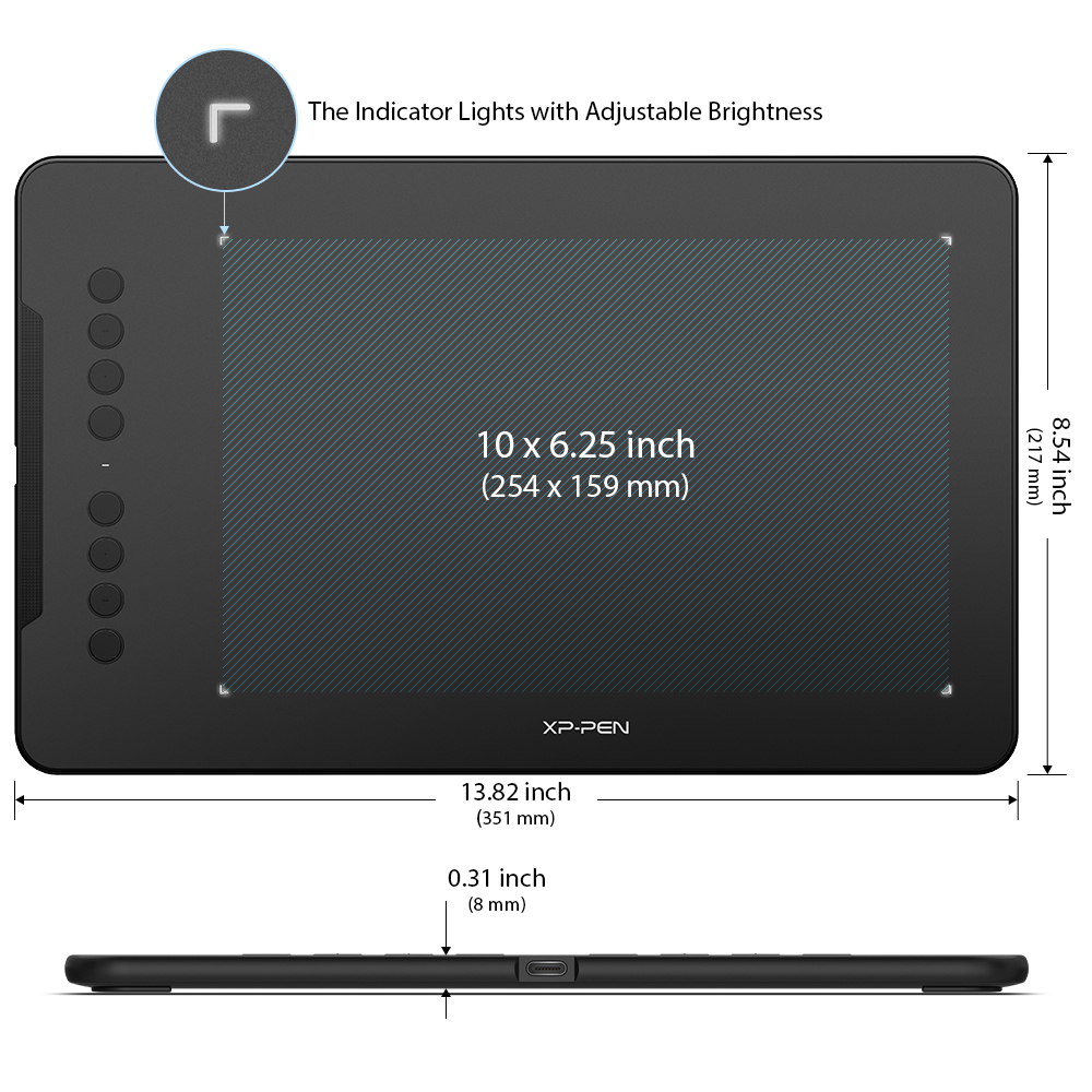 XP Pen Deco 01 V2 10inch Tilt Android 8 Hotkeys (8192 Pressure Levels) Digital Pen Drawing Graphic Tablet · image 3