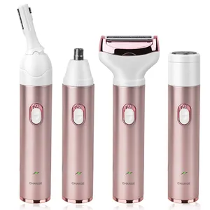 Rechargeable Hair Trimmer Electric Razor For Women Bikini Trimmer Women's Shaver Cordless 4 In 1 Painless Shaver For Hair Remove