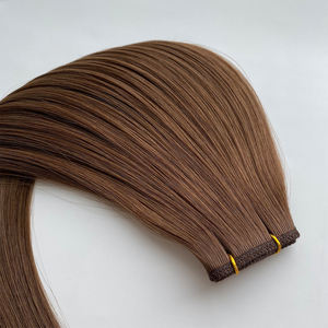 Vente en gros de cheveux humains vierges 100% réels Haiyi, double trame plate, facile à augmenter la longueur des cheveux, volume et polyvalence de coiffage - Product Image 4