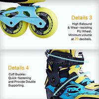 Patins à roulettes en ligne professionnels de marque OEM, 68 mm, 72 mm, 76 mm, 4 roues, pour adultes, extérieur, jaune bleu, SLALOM PRO 65KG