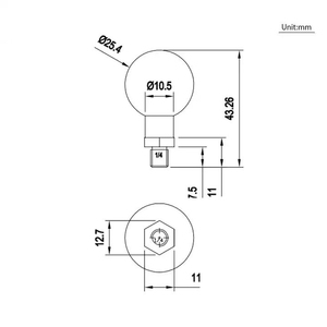 Base Adaptadora de Trípode de <span class=keywords><strong>Aluminio</strong></span> para Cámara GoPro, Soporte de Rótula Giratoria, Montura de Bola de 1'', Montura de Tornillo de 1/4 de Alta Resistencia para GoPro - Product Image 2