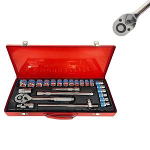 Auto Repair <b>Tool</b> Set 24pcs Socket Wrench Ratchet Car Repair Combo Car Repair Hardware <b>Toolbox</b> - Product Image 5