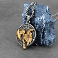 Vintage Viking Odin corbeau hache collier nordique en acier inoxydable hommes Valknut Rune amulette pendentif mode charme bijoux accessoires