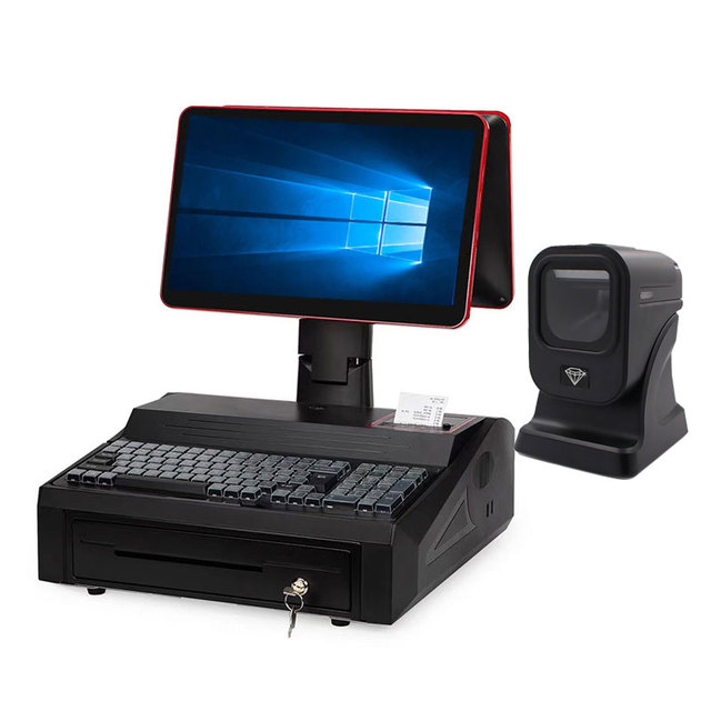 15 Inch POS Terminal Windows 10 Retail Cash Register All in One POS Cash Depositing Machine with Printer