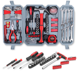 Hi-Spec 73 Pc Home Maintenance Tool <b>Set</b> With Hammer <b>Pliers</b> Wrenches Socket <b>Set</b> 1/4 In Drive Chrome Vanadium Steel Hard Case - Product Image 1