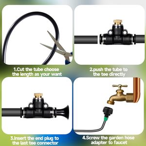 <span class=keywords><strong>Mister</strong></span> Patio DIY Système de refroidissement par brumisation anti-fuite Ligne de brumisation 12 buses en laiton 3/4 Adaptateur pour Garden Party Pool - Product Image 2