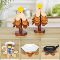 Sous-verres en bois pour arbre de Noël, résistants à la chaleur, écologiques, design moderne, pour la maison et la cuisine – Vente chaude