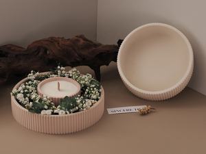 CARATTE Moules <span class=keywords><strong>en</strong></span> silicone pour grand bol à rayures Plateau à bougies <span class=keywords><strong>rond</strong></span> Moules pour pots de fleurs <span class=keywords><strong>en</strong></span> béton pour résine plâtre - Product Image 5