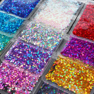 Yantuo 3D Sparkly Five Pointed Star Nail Flakse Designs 2G Bag Star Nail Art Lentejuelas para Mujeres Niñas Manicura Decoraciones brillantes - Product Image 3