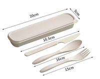 Lot de 24 couverts jetables en paille de blé et plastique à motif végétal pour enfants, assiettes, bols, vaisselle, compatibles lave-vaisselle