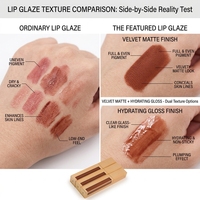 Vente en gros de gloss à lèvres hydratant, huile à lèvres liquide, rouge à lèvres liquide, en tube doré, fini velours satiné mat, résistant à l'eau, marque privée, faible MOQ 100