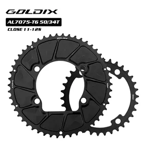 Plato Doble GOLDIX 110BCD 2X AERO para Cadena, Compatible con SHIMANO DURA-ACE R9200, <span class=keywords><strong>ULTEGRA</strong></span> R8100, 105 R7100, 11S 12S, 4 Pernos, Aleación de Aluminio, para Bicicleta de Montaña - Product Image 3