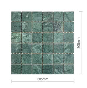 ديكور حائط حمام 2x2 بنمط شلال الشلال من الرخام الهندي الأخضر وحجر يونفو، بلاط حمام سباحة بمظهر حجري - Product Image 3