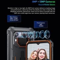 Vente flash Téléphone robuste Blackview BV6200 Pro 6 Go + 128 Go IP68/IP69K 6,56 pouces Android 14 Appareil photo 13 MP Batterie 13000 mAh Utilisation en extérieur