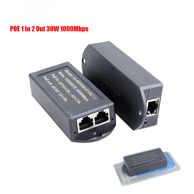 Outdoor Waterproof POE Splitter 1 in 2 Out Network Splitter Poe Switch Connector RJ45 100/1000mbps POE Extender for CCTV Camera