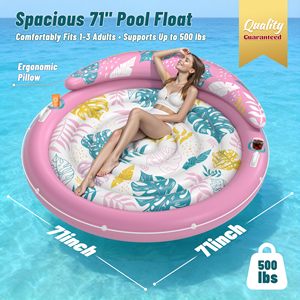 Flotador Inflable Extra Grande para Piscina, para Adultos, Resistente, Redondo, con Portavasos, para Río, Lago o Agua - Product Image 2