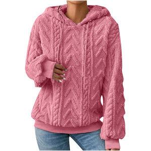 Nueva Sudadera de Mujer para Otoño, con Capucha, de Color Sólido, Gruesa, con Jacquard, de Manga Larga, a la Moda - Product Image 6