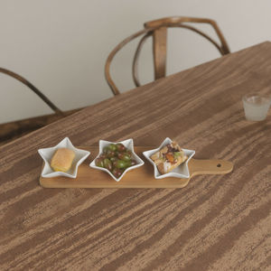 Nova Chegada Cerâmica Em Forma De Estrela Pudim Tigelas Artesanal Funky Turco Cerâmica Tigela Com Base De Madeira Simples Tempero Prato - Product Image 5