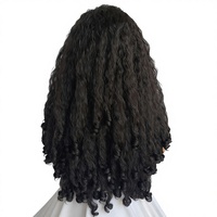 Nouvelle Perruque Africaine Tressée Longue Bouclée Ondulée Profonde Transparente en U, Cheveux Flottants à Boucles Spirales, Noir Naturel