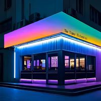 Cadre d'affichage rectangulaire en aluminium pour cinéma, boîte à lumière LED RGB haute luminosité, design étanche, taille personnalisable pour la promotion multimédia