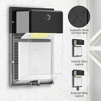 Applique murale LED ETL avec cellule photoélectrique AC100-277V 20W/26W/30W/40W, mini-luminaire extérieur à fixation murale pour porche, jardin, garage, entrepôt