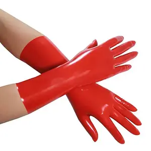 Unisex Man Woman Solid Color Latex Fetish Gloves Rubber 5 Toes Leather Gloves Short Long Skin Latex Gloves