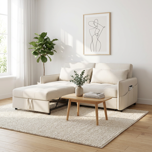 Sofá Cama Modular Moderno 3 en 1 con Almacenamiento, Respaldo Ajustable, Tapicería de Cuero y Estructura de Hierro para Sala de Estar - Product Image 2