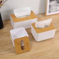 FF2376 Vente en gros de boîte à mouchoirs en bambou avec couvercle, personnalisation du logo, boîte à mouchoirs en plastique pour la maison et le bureau