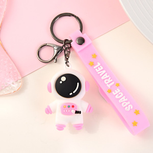 3D Silicone Key Chains Wholesale Custom Soft Rubber Keyrings Creative Business Gifts Cartoon Astronaut Custom Pvc Keychain