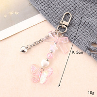 Nouveau porte-clés personnalisé en acrylique, pendentif nœud papillon, cœur, étoile, breloque de sac, accessoire de suspension pour étui d'écouteurs