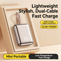 Batterie externe à charge rapide 20000mAh, chargeur portable avec câble intégré PD QC3.0, Power Banks 20000 mAh, logo personnalisé