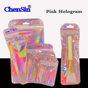 Laser Plastic <strong>Bags</strong> Accessories Earrings Zipper <strong>Bags</strong> Hologram pink Silver <strong>rainbow</strong> Holographic Zip Lock Packaging <strong>Bag</strong> - Product Image 5