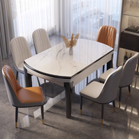Table à manger rétractable moderne en chêne extensible pour meubles de ferme et de restaurant combinaison de chaises en bois pour la maison