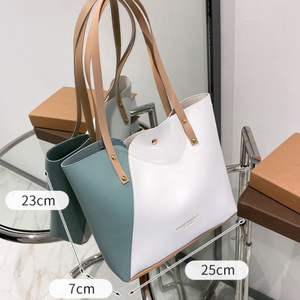 Modische tragbare Einkaufstasche für Damen Kunstleder große Kapazität Mädchen-Tote-Tasche - Product Image 4