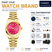 Montre à quartz ronde personnalisée pour femme, étanche 30M, avec fenêtre de date, bracelet en acier inoxydable bicolore, pour usage quotidien