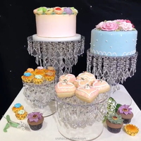 Support à gâteau moderne de luxe en acrylique transparent, présentoir à dessert, centre de table pour mariage, événement, fête, décoration florale