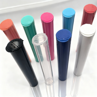 Tube en plastique transparent à ouverture facile de 73 mm, 98 mm, 116 mm, 120 mm, avec logo personnalisé, résistant aux enfants, pour l'emballage de cigarettes enroulées