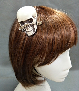 Barrette décorative en forme d'aile d'ange HL & accessoire capillaire gothique steampunk Lolita, épingle à cheveux crâne ODM pour Halloween - Product Image 4