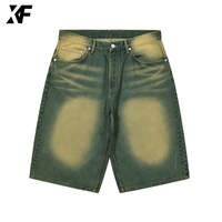 XUFEI Fabricant Original Personnalisé de Haute Qualité Vintage 100% Coton Jorts OEM Shorts en Jean Baggy Délavés pour Hommes