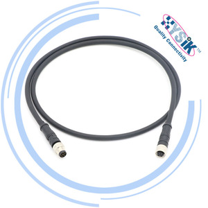 M8 6 Pin kabel ekstensi Cordset IP67 laki-laki ke perempuan kabel adaptor Ujung ganda pengkodean - Product Image 1