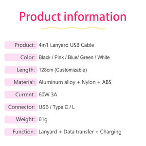 <span class=keywords><strong>สาย</strong></span><span class=keywords><strong>ชาร์จ</strong></span>เร็ว 60W 3A พร้อมสายคล้องโทรศัพท์มือถือแบบมีแผ่นแปะ สำหรับอุปกรณ์ที่มีหัวต่อ <span class=keywords><strong>Type</strong></span> <span class=keywords><strong>C</strong></span> - Product Image 6