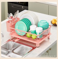 Égouttoir à vaisselle sur évier, type autoportant, petit format, en métal, multifonctionnel, pour le drainage et le rangement à usage domestique (bols, assiettes, ustensiles)