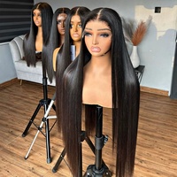 Perruque SDD en cheveux humains vietnamiens bruts, coupe longue bob, 13x4 sans colle, lisse, pour perruques Lace Front en dentelle transparente