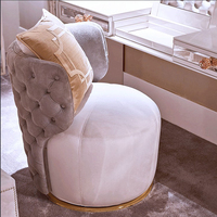 Vente en gros de tabouret de courtoisie en tissu simple chaise de maquillage pivotante de luxe légère de style américain pour chambre à coucher moderne pour le salon
