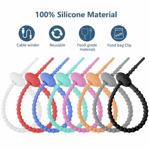 Nouvelle arrivée silicone cravate lanière réutilisable haute qualité lanière porte-clés coloré attaches de câble - Product Image 4