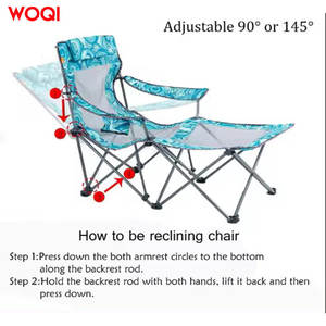 Silla de Playa Plegable Woqi, Ligera, Reclinable, Portátil, para Camping, Color Azul Lago - Product Image 3